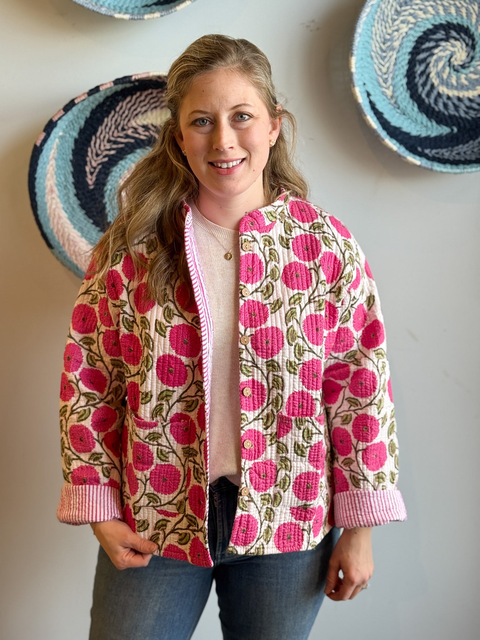 Pink Dahlia Quilted Jacket