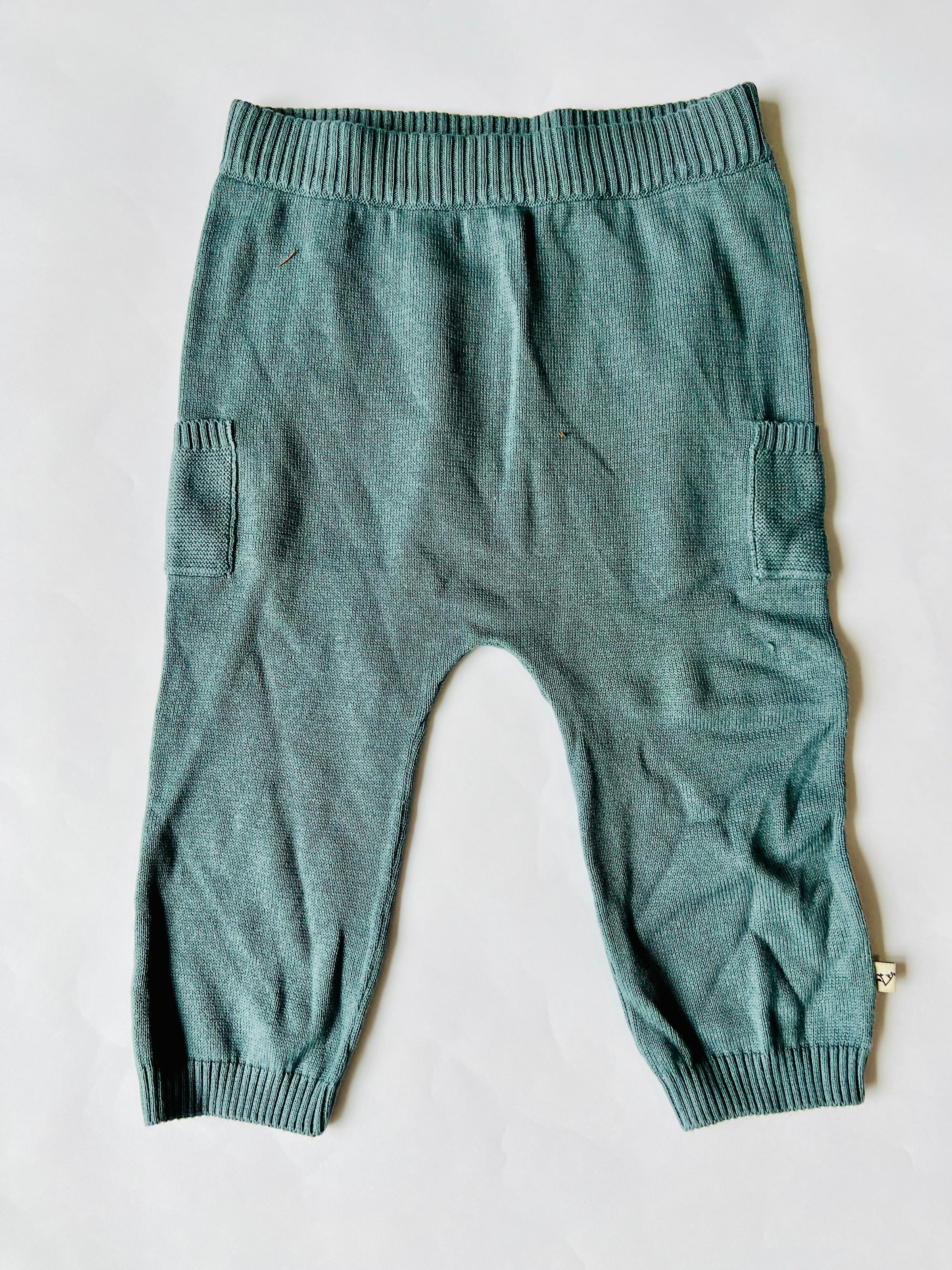 Viverano Organics Sweater Knit Pocket Pants Teal Blue