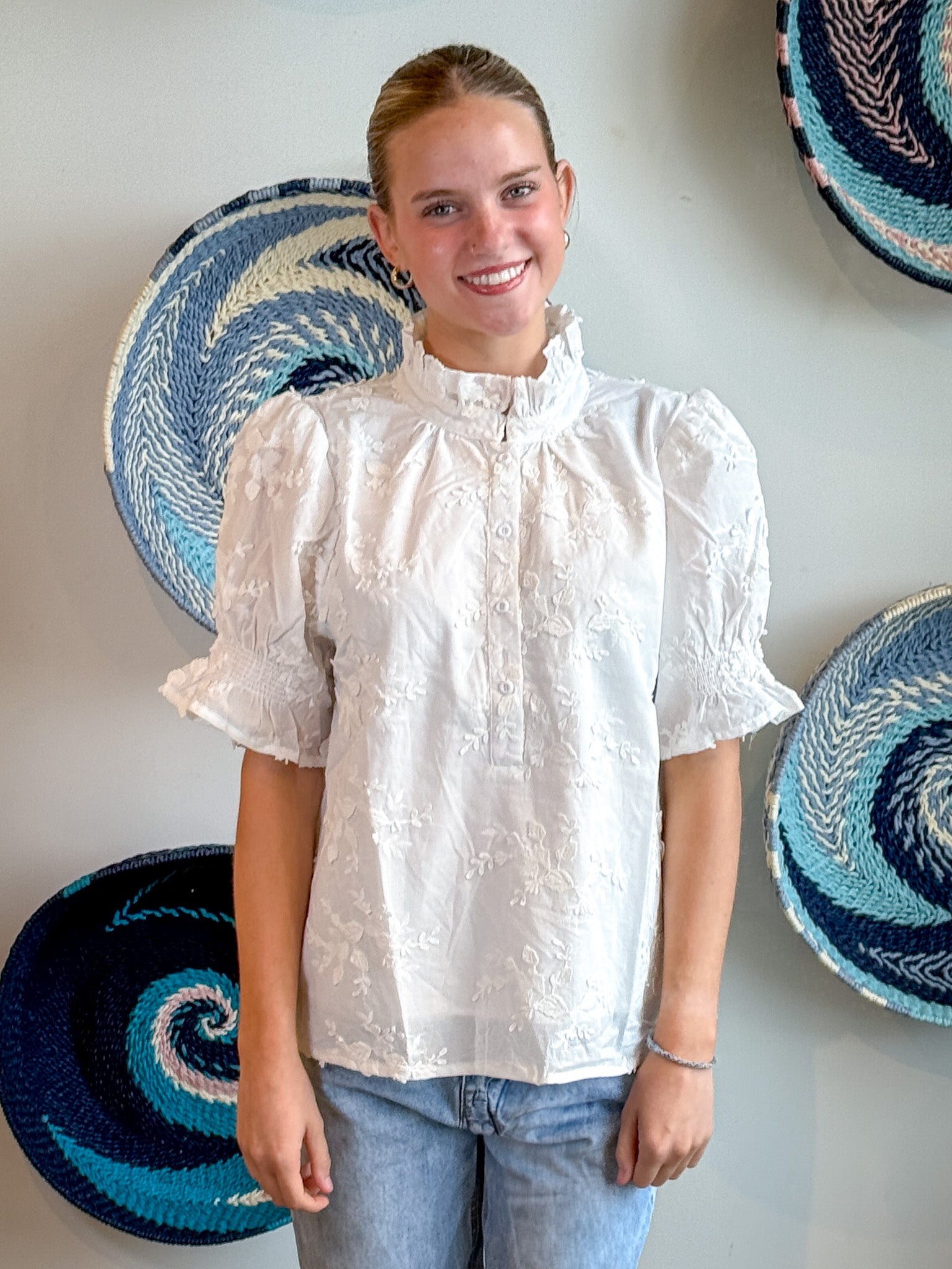 Floral White Top
