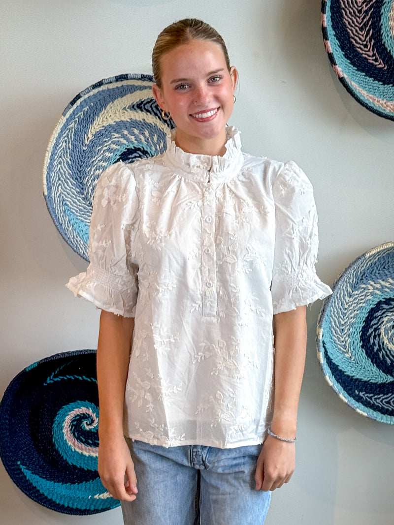 Floral White Top