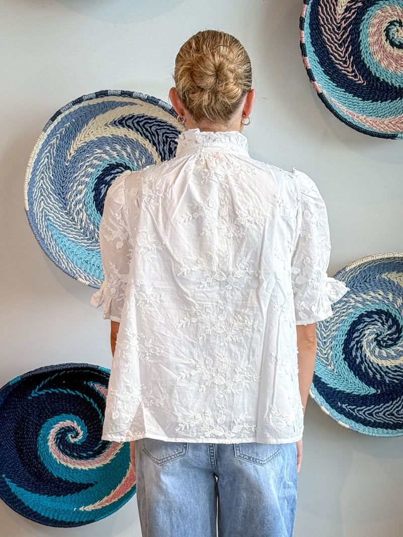 Floral White Top