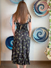 Black Floral Midi Dress
