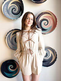 Cream Linen Romper