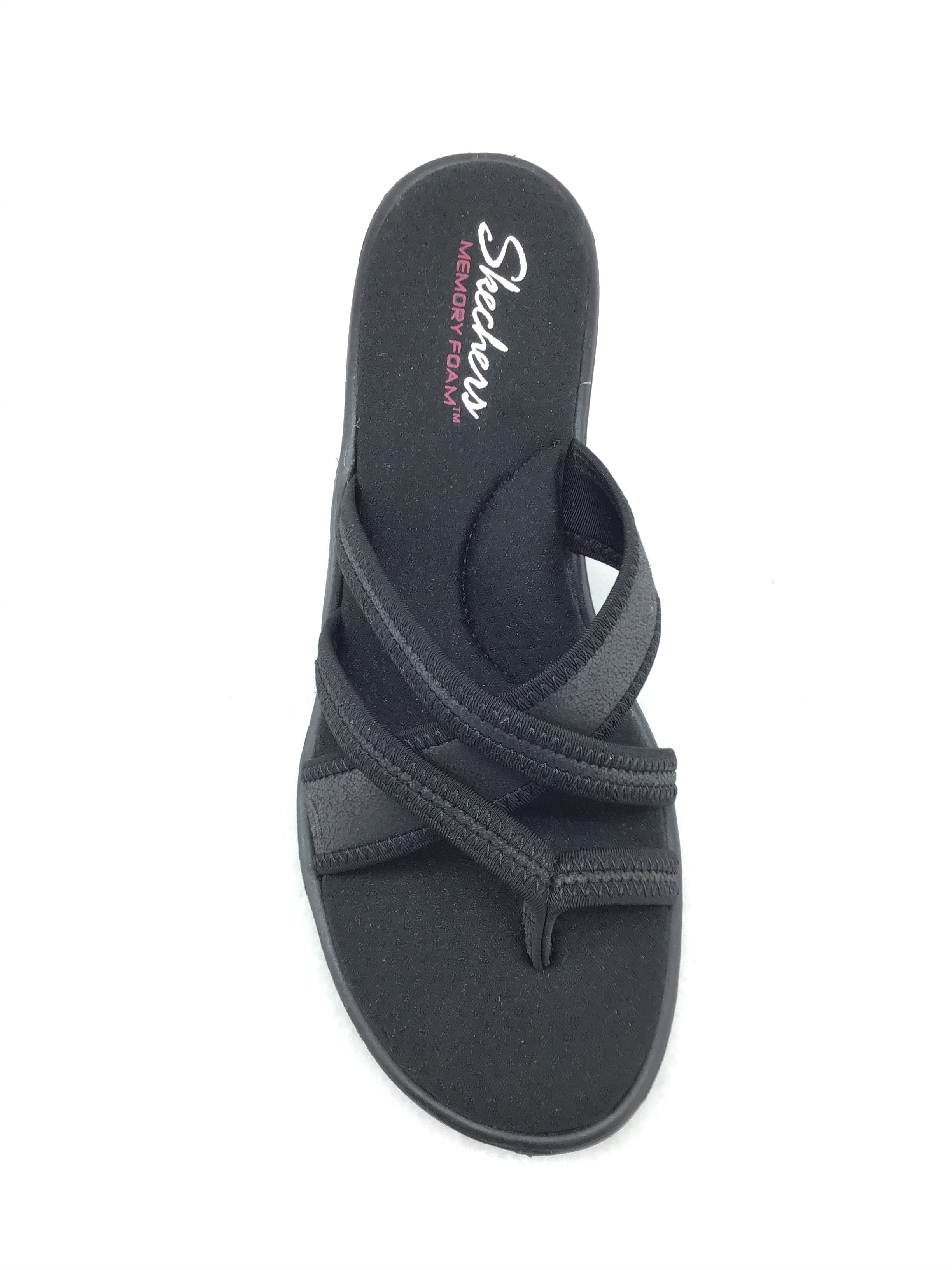 Black memory foam sandals online